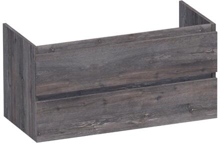 Brauer Joy - Onderkast - 100 cm - met 2 Softclose Lades Greeploos en 1 Sifon Uitsparing - Driftwood