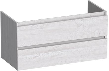 Brauer Joy - Onderkast - 100 cm - met 2 Softclose Lades Greeploos en 1 Sifon Uitsparing - Forest Seashell