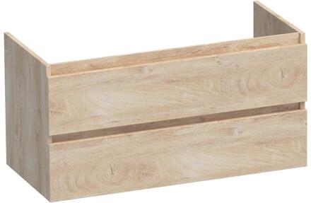 Brauer Joy - Onderkast - 100 cm - met 2 Softclose Lades Greeploos en 1 Sifon Uitsparing - Forest Wheat