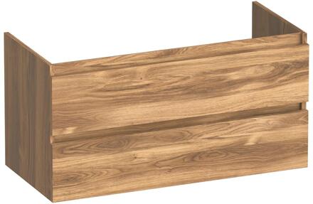 Brauer Joy - Onderkast - 100 cm - met 2 Softclose Lades Greeploos en 1 Sifon Uitsparing - Honey