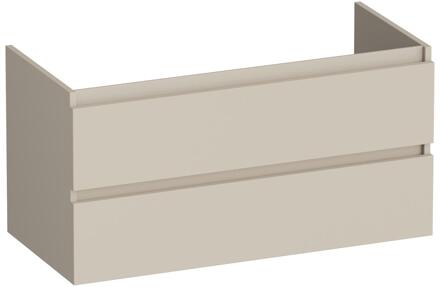 Brauer Joy - Onderkast - 100 cm - met 2 Softclose Lades Greeploos en 1 Sifon Uitsparing - Mat Beige