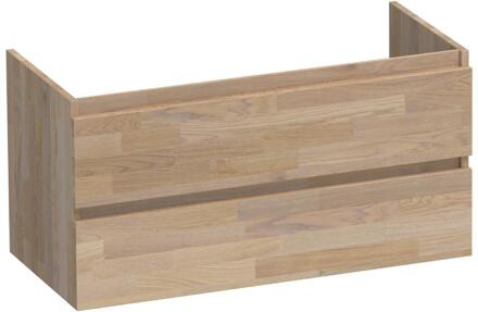 Brauer Joy - Onderkast - 100 cm - met 2 Softclose Lades Greeploos en 1 Sifon Uitsparing - Vingerlas Eiken Grijs