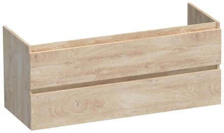 Brauer Joy - Onderkast - 120 cm - met 2 Softclose Lades Greeploos en 1 Sifon Uitsparing - Forest Wheat