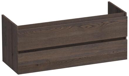 Brauer Joy - Onderkast - 120 cm - met 2 Softclose Lades Greeploos en 1 Sifon Uitsparing - Lamellen Eiken Zwart