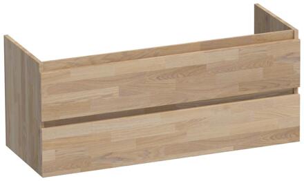 Brauer Joy - Onderkast - 120 cm - met 2 Softclose Lades Greeploos en 1 Sifon Uitsparing - Vingerlas Eiken Grijs