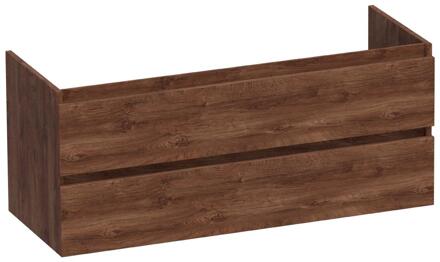 Brauer Joy - Onderkast - 120 cm - met 2 Softclose Lades Greeploos en 2 Sifon Uitsparingen - Forest Cacao