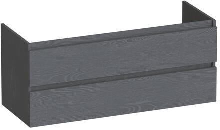 Brauer Joy - Onderkast - 120 cm - met 2 Softclose Lades Greeploos en 2 Sifon Uitsparingen - Timber Grey