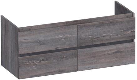 Brauer Joy - Onderkast - 120 cm - met 4 Softclose Lades Greeploos en 2 Sifon Uitsparingen - Driftwood