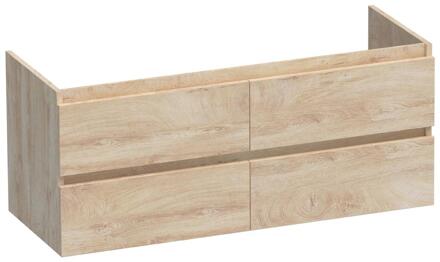 Brauer Joy - Onderkast - 120 cm - met 4 Softclose Lades Greeploos en 2 Sifon Uitsparingen - Forest Wheat