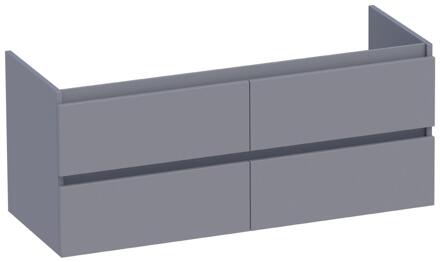 Brauer Joy - Onderkast - 120 cm - met 4 Softclose Lades Greeploos en 2 Sifon Uitsparingen - Mat Grijs