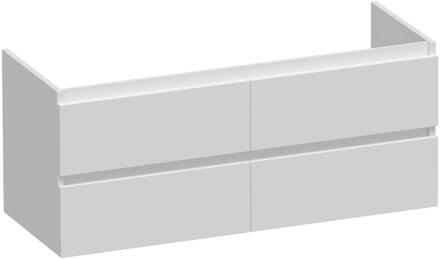 Brauer Joy - Onderkast - 120 cm - met 4 Softclose Lades Greeploos en 2 Sifon Uitsparingen - Mat Wit