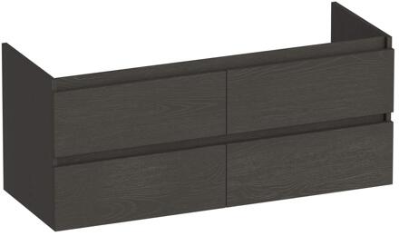 Brauer Joy - Onderkast - 120 cm - met 4 Softclose Lades Greeploos en 2 Sifon Uitsparingen - Timber Anthracite