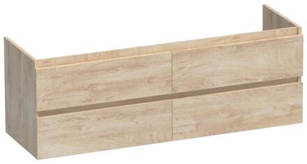 Brauer Joy - Onderkast - 140 cm - met 4 Softclose Lades Greeploos en 2 Sifon Uitsparingen - Forest Wheat