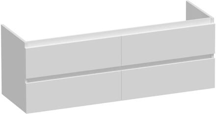 Brauer Joy - Onderkast - 140 cm - met 4 Softclose Lades Greeploos en 2 Sifon Uitsparingen - Mat Wit