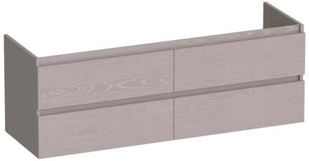 Brauer Joy - Onderkast - 140 cm - met 4 Softclose Lades Greeploos en 2 Sifon Uitsparingen - Timber Greige