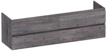 Brauer Joy - Onderkast - 160 cm - met 4 Softclose Lades Greeploos en 2 Sifon Uitsparingen - Driftwood