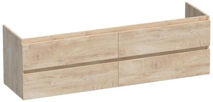 Brauer Joy - Onderkast - 160 cm - met 4 Softclose Lades Greeploos en 2 Sifon Uitsparingen - Forest Wheat