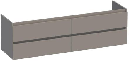 Brauer Joy - Onderkast - 160 cm - met 4 Softclose Lades Greeploos en 2 Sifon Uitsparingen - Mat Taupe