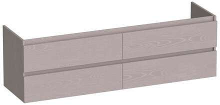 Brauer Joy - Onderkast - 160 cm - met 4 Softclose Lades Greeploos en 2 Sifon Uitsparingen - Timber Greige