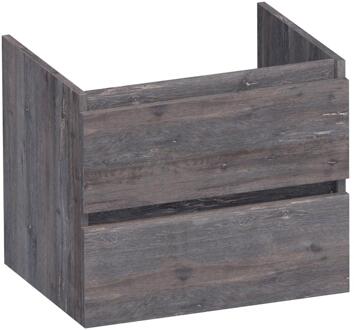 Brauer Joy - Onderkast - 60 cm - met 2 Softclose Lades Greeploos en 1 Sifon Uitsparing - Driftwood