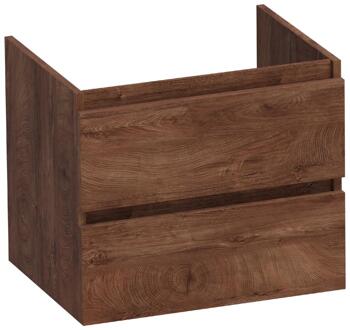 Brauer Joy - Onderkast - 60 cm - met 2 Softclose Lades Greeploos en 1 Sifon Uitsparing - Forest Cacao