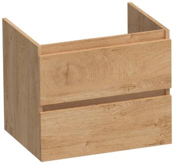 Brauer Joy - Onderkast - 60 cm - met 2 Softclose Lades Greeploos en 1 Sifon Uitsparing - Forest Tan