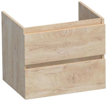 Brauer Joy - Onderkast - 60 cm - met 2 Softclose Lades Greeploos en 1 Sifon Uitsparing - Forest Wheat