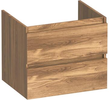 Brauer Joy - Onderkast - 60 cm - met 2 Softclose Lades Greeploos en 1 Sifon Uitsparing - Honey