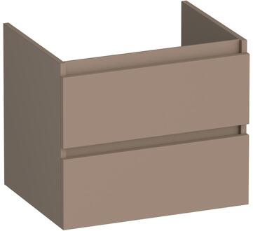 Brauer Joy - Onderkast - 60 cm - met 2 Softclose Lades Greeploos en 1 Sifon Uitsparing - Mat Mokka
