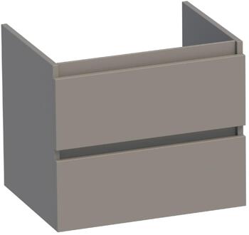 Brauer Joy - Onderkast - 60 cm - met 2 Softclose Lades Greeploos en 1 Sifon Uitsparing - Mat Taupe
