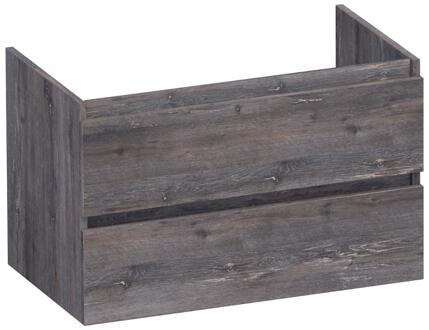 Brauer Joy - Onderkast - 80 cm - met 2 Softclose Lades Greeploos en 1 Sifon Uitsparing - Driftwood