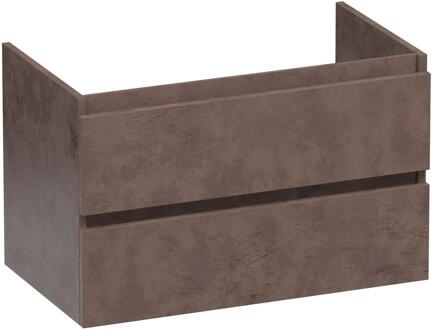 Brauer Joy - Onderkast - 80 cm - met 2 Softclose Lades Greeploos en 1 Sifon Uitsparing - Erosion