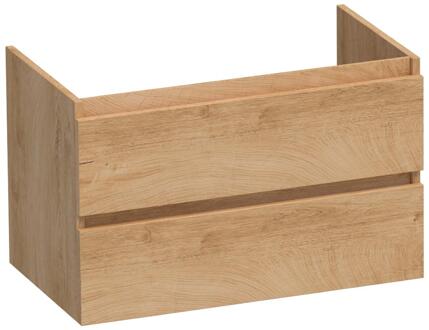 Brauer Joy - Onderkast - 80 cm - met 2 Softclose Lades Greeploos en 1 Sifon Uitsparing - Forest Tan