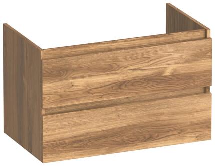 Brauer Joy - Onderkast - 80 cm - met 2 Softclose Lades Greeploos en 1 Sifon Uitsparing - Honey