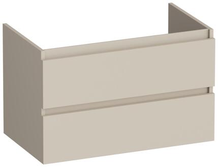 Brauer Joy - Onderkast - 80 cm - met 2 Softclose Lades Greeploos en 1 Sifon Uitsparing - Mat Beige
