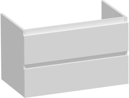 Brauer Joy - Onderkast - 80 cm - met 2 Softclose Lades Greeploos en 1 Sifon Uitsparing - Mat Wit