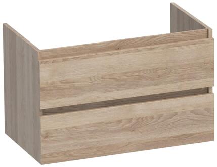 Brauer Joy - Onderkast - 80 cm - met 2 Softclose Lades Greeploos en 1 Sifon Uitsparing - Sunlit