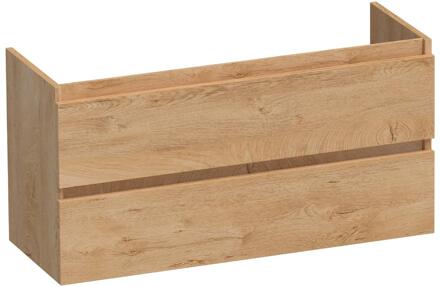 Brauer Joy - Onderkast Ondiep - 100 cm - met 2 Softclose Lades Greeploos en 1 Sifon Uitsparing - Forest Tan