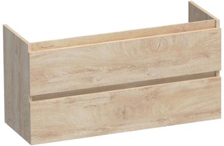 Brauer Joy - Onderkast Ondiep - 100 cm - met 2 Softclose Lades Greeploos en 1 Sifon Uitsparing - Forest Wheat