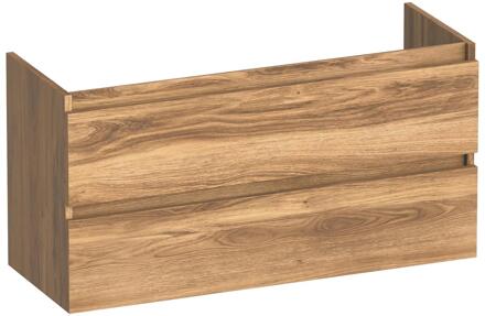 Brauer Joy - Onderkast Ondiep - 100 cm - met 2 Softclose Lades Greeploos en 1 Sifon Uitsparing - Honey