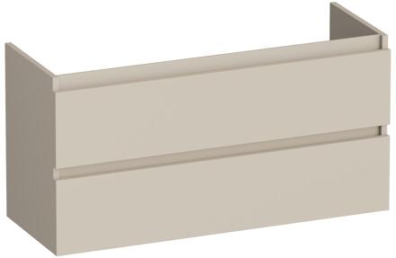 Brauer Joy - Onderkast Ondiep - 100 cm - met 2 Softclose Lades Greeploos en 1 Sifon Uitsparing - Mat Beige