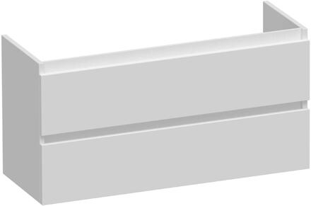 Brauer Joy - Onderkast Ondiep - 100 cm - met 2 Softclose Lades Greeploos en 1 Sifon Uitsparing - Mat Wit