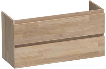 Brauer Joy - Onderkast Ondiep - 100 cm - met 2 Softclose Lades Greeploos en 1 Sifon Uitsparing - Vingerlas Eiken Grijs