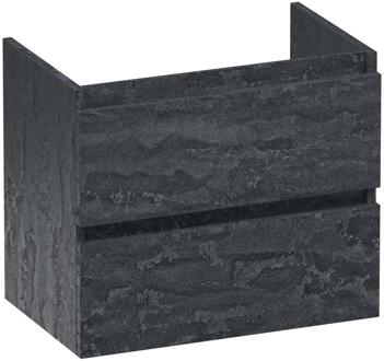 Brauer Joy - Onderkast Ondiep - 60 cm - met 2 Softclose Lades Greeploos en 1 Sifon Uitsparing - Damascus