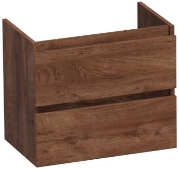 Brauer Joy - Onderkast Ondiep - 60 cm - met 2 Softclose Lades Greeploos en 1 Sifon Uitsparing - Forest Cacao