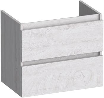 Brauer Joy - Onderkast Ondiep - 60 cm - met 2 Softclose Lades Greeploos en 1 Sifon Uitsparing - Forest Seashell