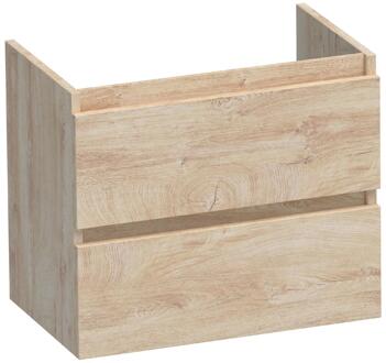 Brauer Joy - Onderkast Ondiep - 60 cm - met 2 Softclose Lades Greeploos en 1 Sifon Uitsparing - Forest Wheat