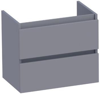 Brauer Joy - Onderkast Ondiep - 60 cm - met 2 Softclose Lades Greeploos en 1 Sifon Uitsparing - Mat Grijs