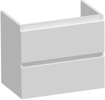 Brauer Joy - Onderkast Ondiep - 60 cm - met 2 Softclose Lades Greeploos en 1 Sifon Uitsparing - Mat Wit