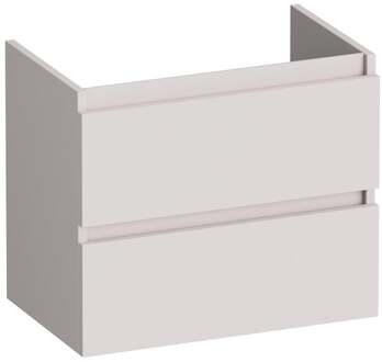 Brauer Joy - Onderkast Ondiep - 60 cm - met 2 Softclose Lades Greeploos en 1 Sifon Uitsparing - Mat Zand